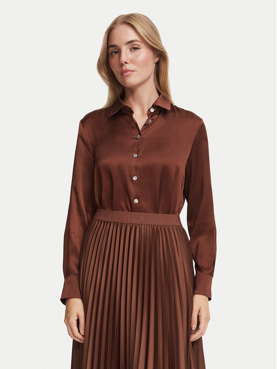 Marella Cămașă Alfio 2623116045 Maro închis Regular Fit