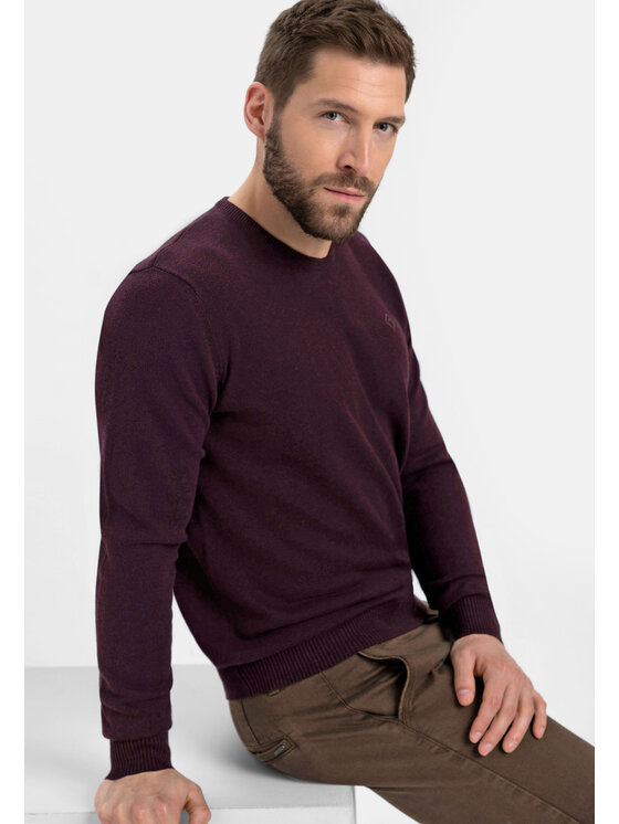 Volcano Volcano Sweter S-RADO Biały Regular Fit