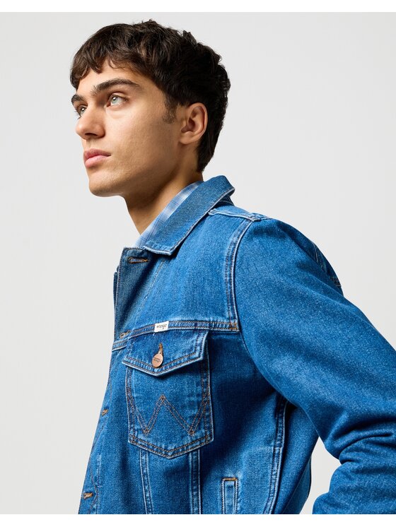 Wrangler Wrangler Kurtka jeansowa 112362737 Granatowy Regular Fit