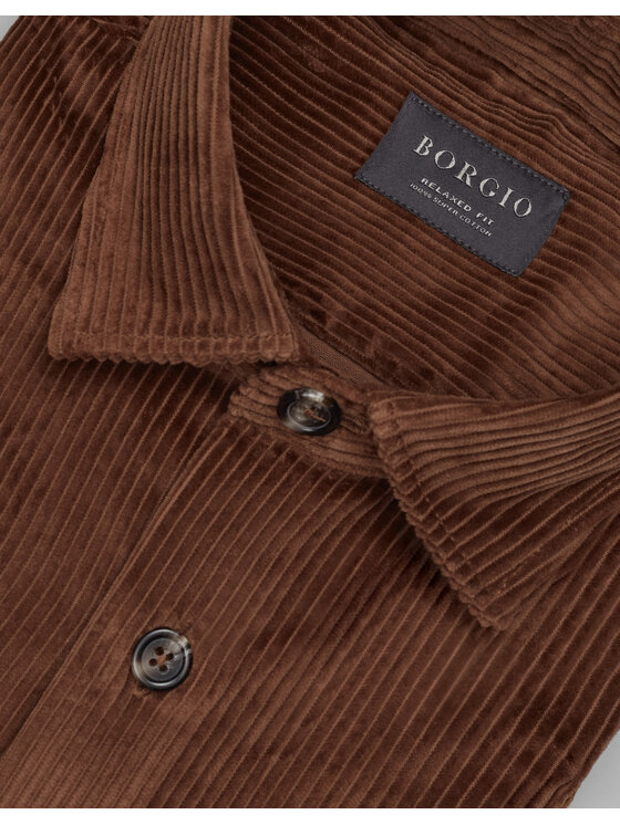 Borgio Borgio Koszula Velletri 00628 Brązowy Relaxed Fit