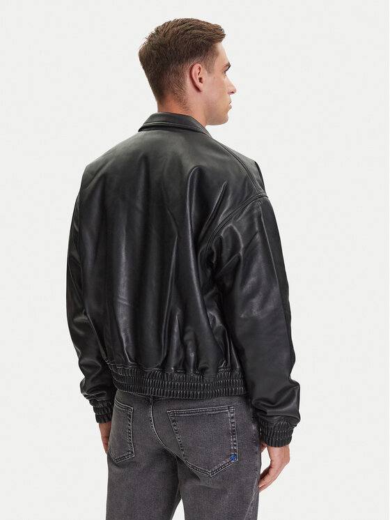 Karl Lagerfeld Jeans Karl Lagerfeld Jeans Μπουφάν από απομίμηση δέρματος A3M15035 Μαύρο Regular Fit