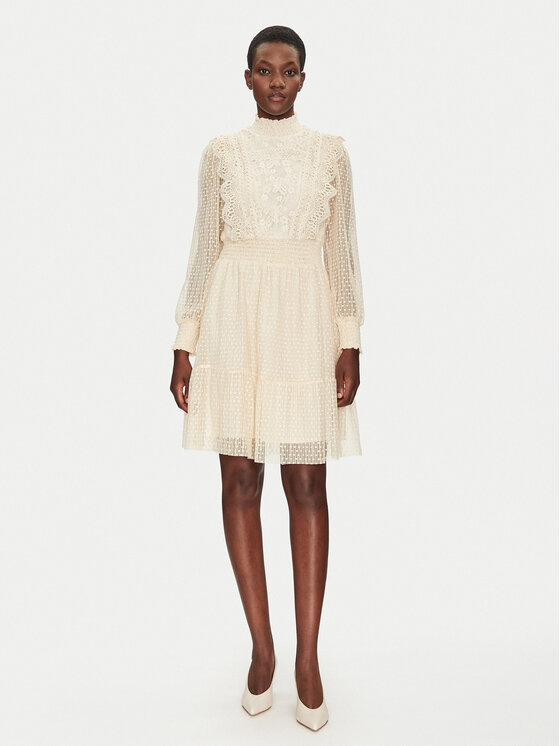 YAS YAS Sukienka koktajlowa Sophia 26032212 Beżowy Regular Fit