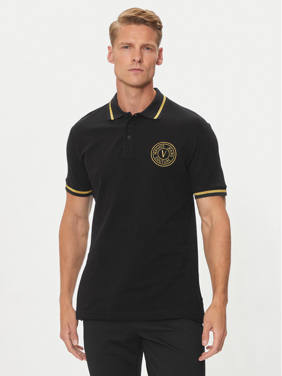 Versace Jeans Couture Polo 76GAGT02 Melns Regular Fit