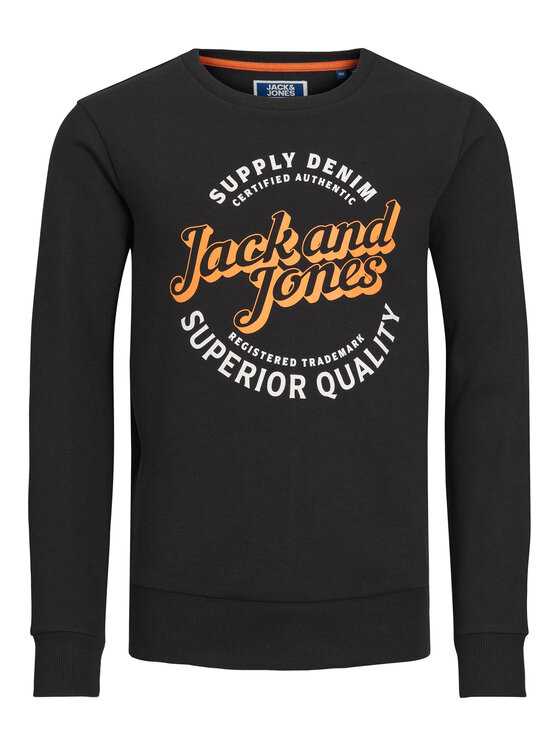 Jack&Jones Junior Džemperis ar kapuci 12237110 Melns Regular Fit