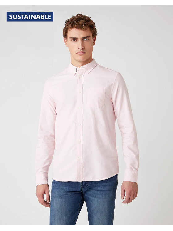 Wrangler Wrangler Camicia LS 1 PKT BUTTON DOWN Rosa Regular Fit