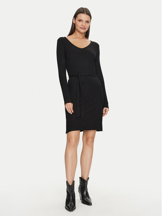 Vila Vila Strickkleid Divia 14095845 Schwarz Regular Fit