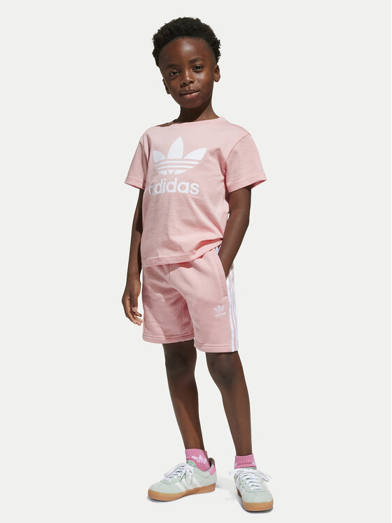 adidas adidas Komplet t-shirt i spodenki adicolor JC9158 Różowy Regular Fit