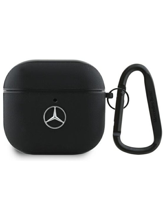 Mercedes-Benz Mercedes-Benz Etui na słuchawki AirPods 4 - Leather Metal Logo Czarny