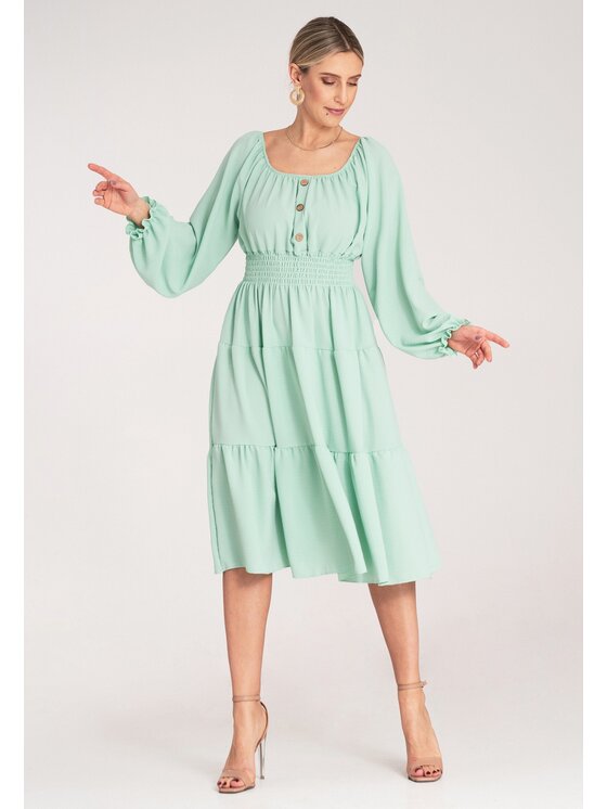 FIGL FIGL Vestito da giorno M1169 Verde A-Line Fit