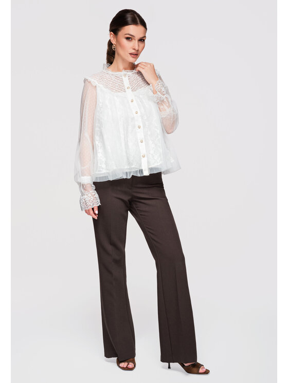 Ombre Ombre Koszula OW-SH-E0020 Biały Loose Fit