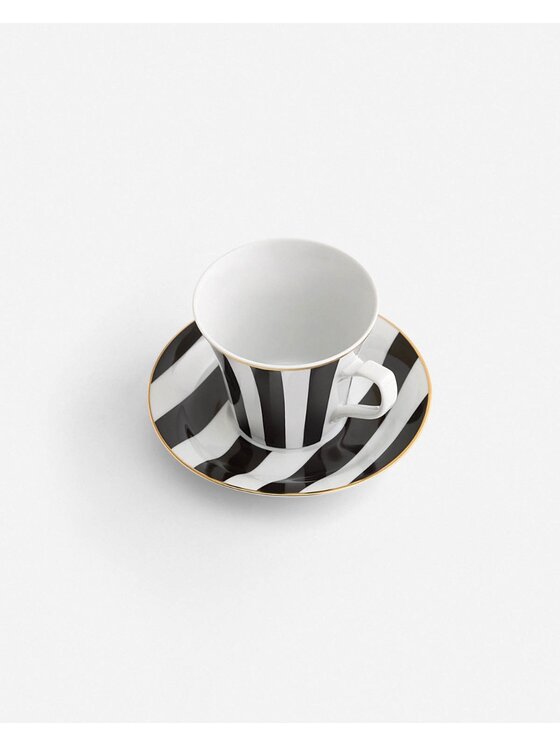 La Mania La Mania Filiżanka ze spodkiem Stripes Biały