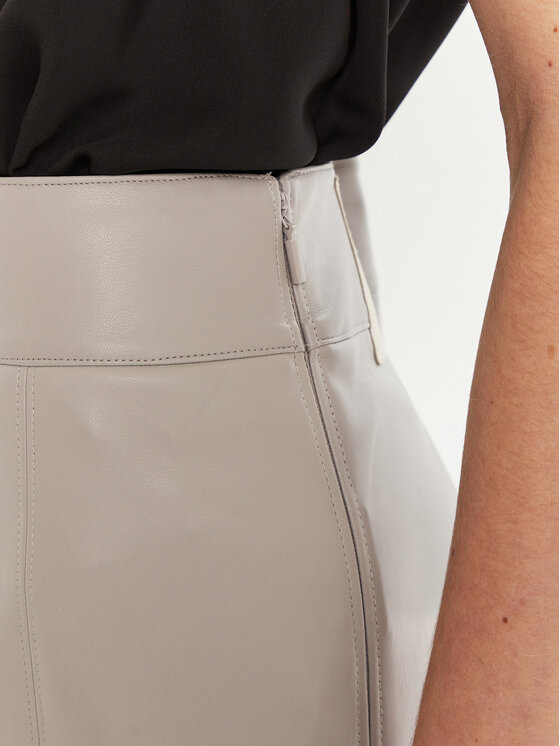 Max Mara Leisure Max Mara Leisure Sukňa z imitácie kože Marzia 2516771027 Sivá Regular Fit