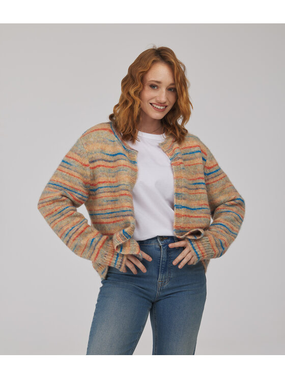 Lee Cooper Lee Cooper Sweter SARA Beżowy Regular Fit