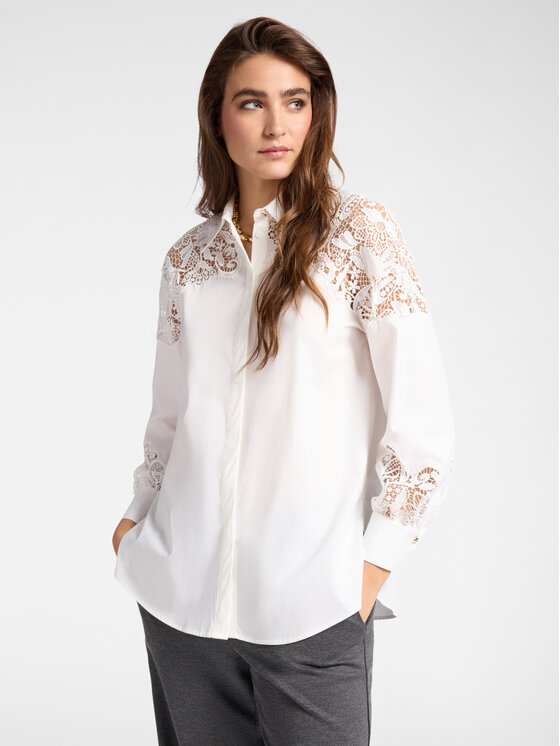 Elena Mirò Elena Mirò Camicia 5142P100201N011 Bianco Over Fit