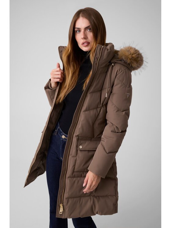 Guess Guess Bunda pro přechodné období 184823 Hnědá Classic Fit