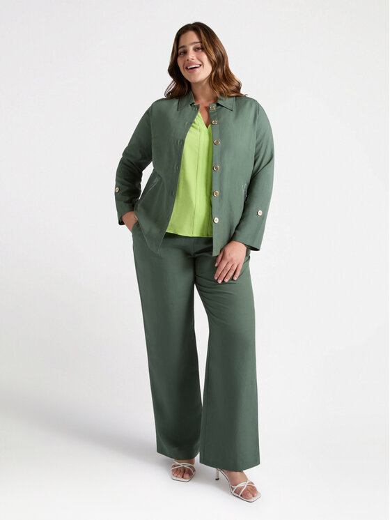 Fiorella Rubino Fiorella Rubino Camicia 5051T001278N035 Verde A-Line Fit