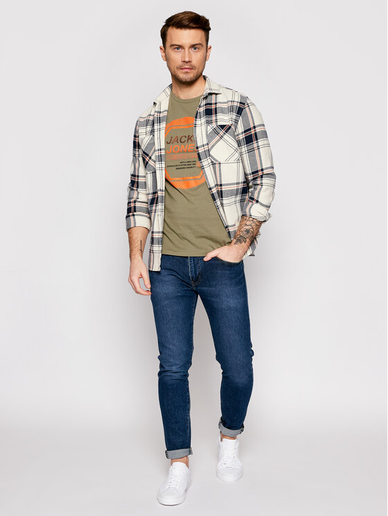 T-shirt Booster 12191087 Verde Slim Fit