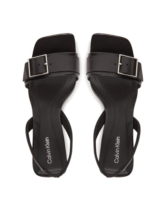 Calvin Klein Calvin Klein Sandały Heel Sandal 70 W/Buckle - Lth HW0HW02456 Czarny
