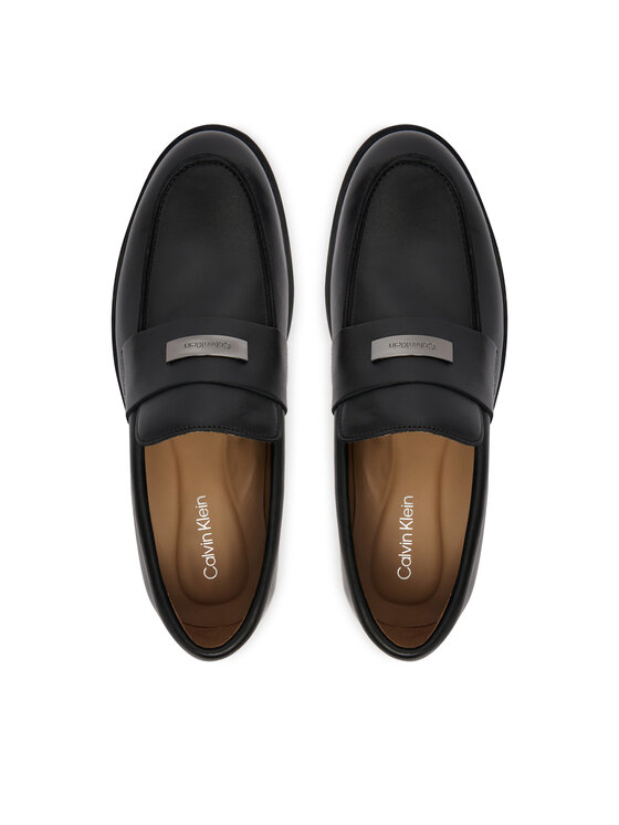 Calvin Klein Calvin Klein Polobotky Ess Rubber Loafer Hw Plaq Va Lth HM0HM02177 Černá