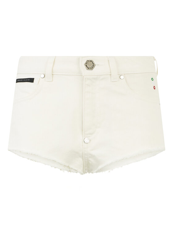 PHILIPP PLEIN PHILIPP PLEIN Pantaloncini di jeans 30450 Bianco