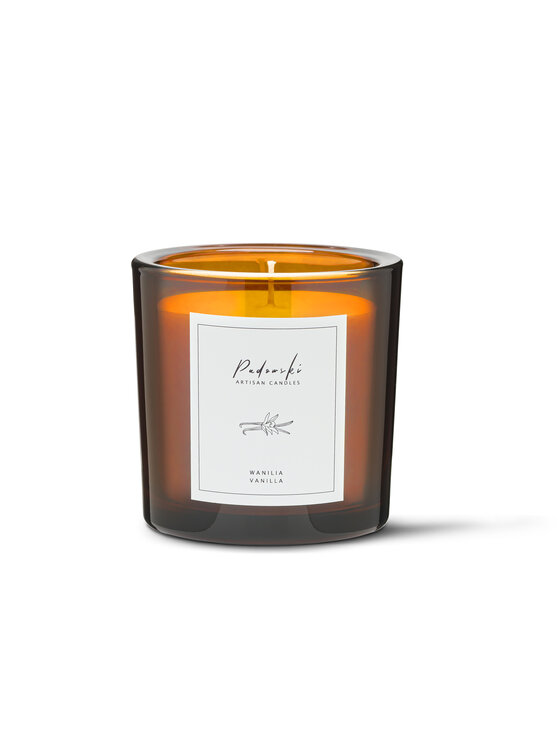Świeca Padowski Artisan Candles, Wanilia - świeca sojowa w jasno bursztynowym szkle