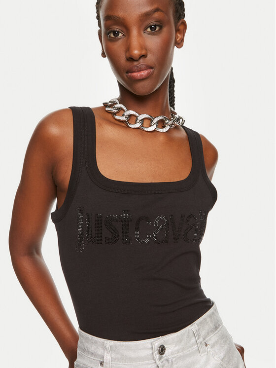 Just Cavalli Just Cavalli Top 76PAME03 Czarny Regular Fit