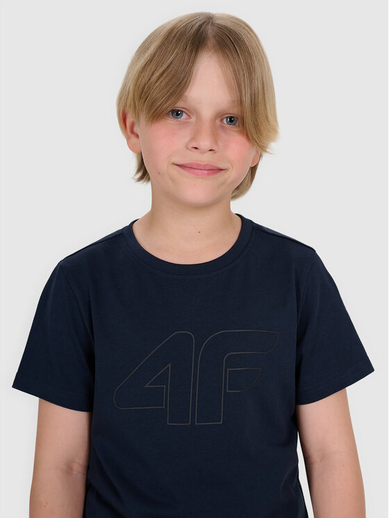 4F 4F T-Shirt BASIC+ Granatowy Regular Fit