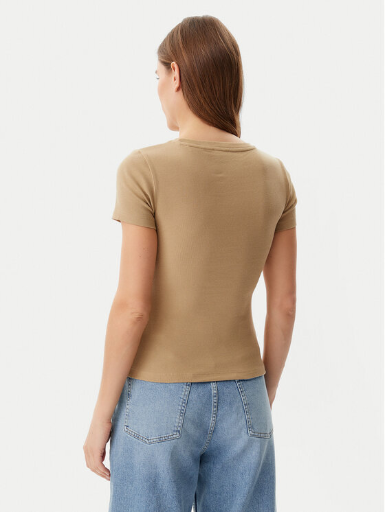 Guess Guess T-Shirt W5GP62 KA0H1 Beżowy Regular Fit