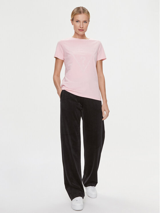 Guess Guess Marškinėliai Adele V2YI07 K8HM0 Rožinė Regular Fit