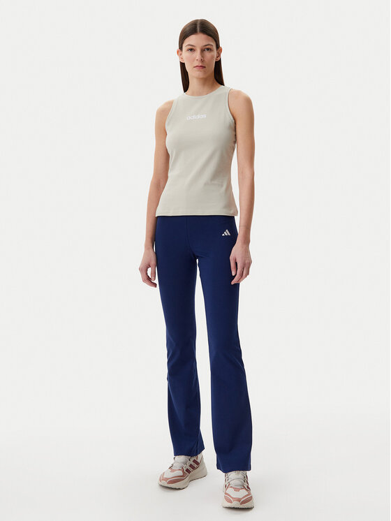 adidas adidas Top Essentials Linear JC5790 Bej Slim Fit