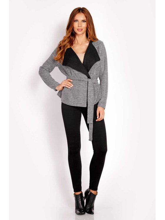 Awama Awama Płaszcz L021 Szary Basic Fit