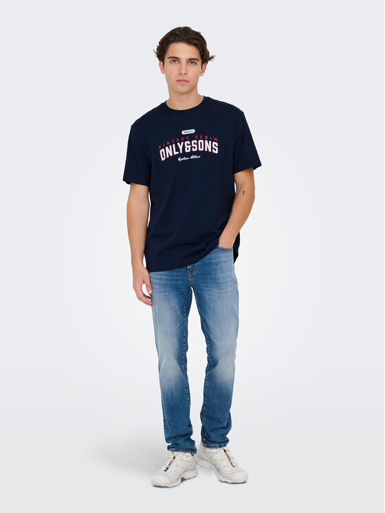 Only & Sons Only & Sons T-krekls Lenny 22028593 Tumši zils Regular Fit