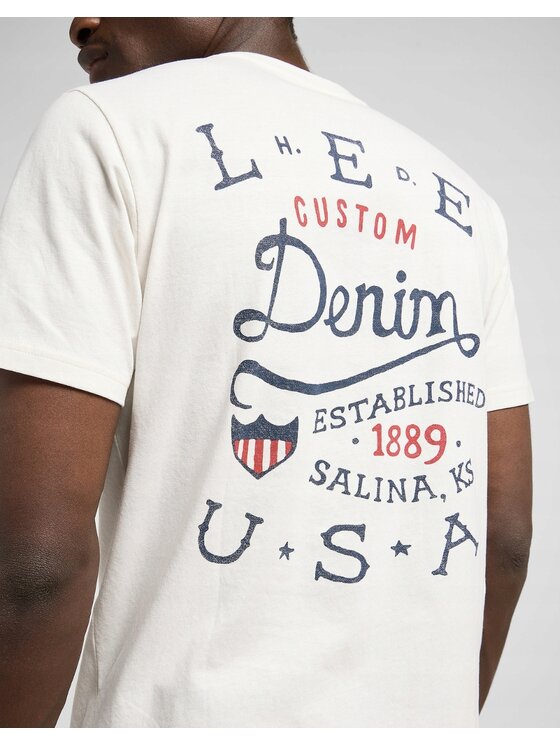 Lee Lee T-Shirt Essential Graphic Tee Biały Regular Fit