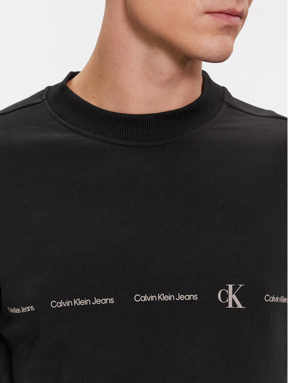 Calvin Klein Jeans Calvin Klein Jeans Μπλούζα Logo Repeat J30J324624 Μαύρο Regular Fit