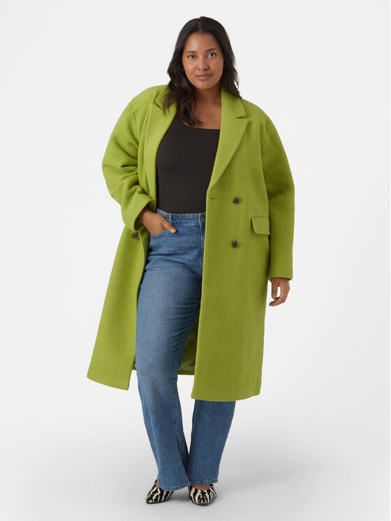 Vero Moda Curve Vero Moda Curve Wollmantel 10296650 Grün Regular Fit