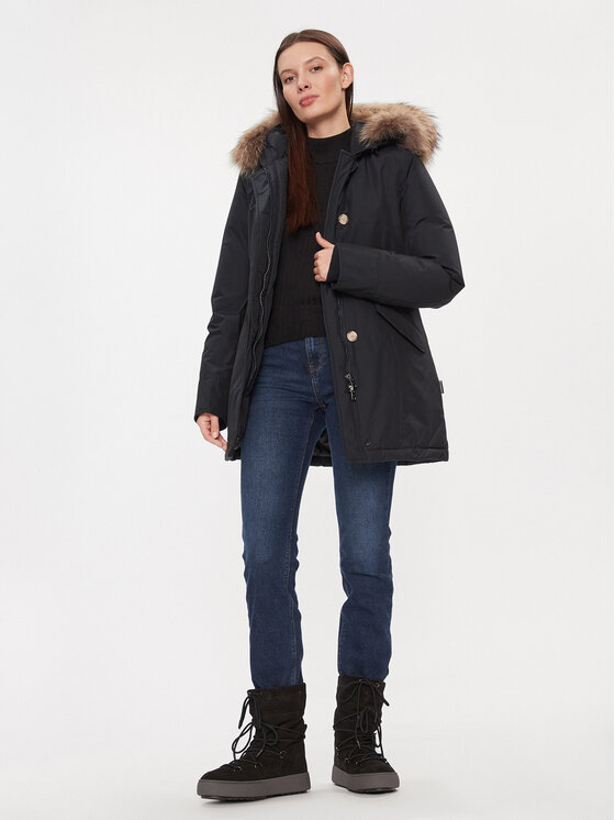 Woolrich Woolrich Pehelykabát Arctic Raccoon CFWWOU0538FRUT0001 Sötétkék Regular Fit