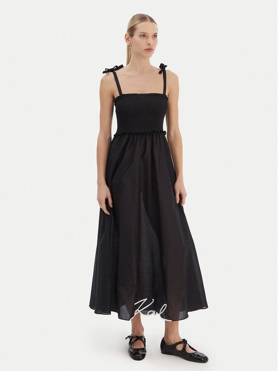 KARL LAGERFELD KARL LAGERFELD Φόρεμα καλοκαιρινό A2W46009 Μαύρο Regular Fit
