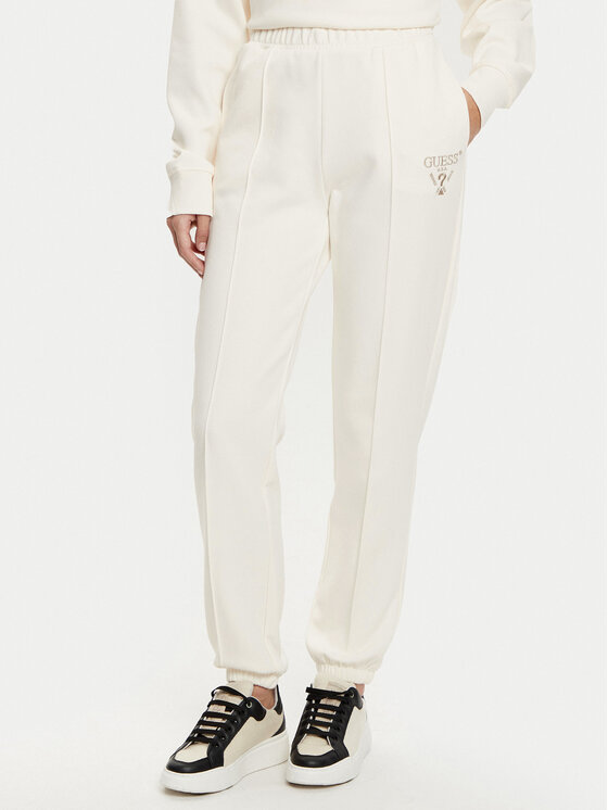 Guess Damskie Spodnie dresowe, rozmiar M, Écru, V5RB13 KC3D2
