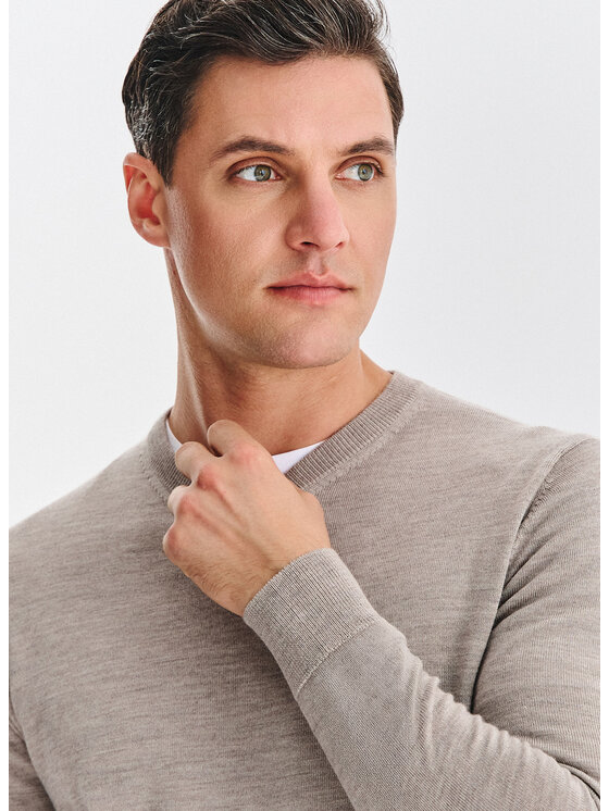 Pako Lorente Pako Lorente Sweter P25WP-2X-018 Beżowy Classic Fit