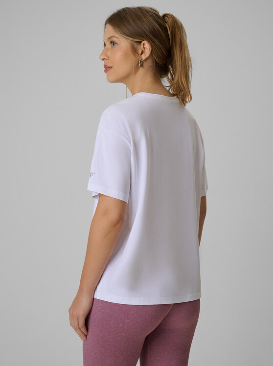 4F 4F T-Shirt BASIC+ Biały Loose Fit