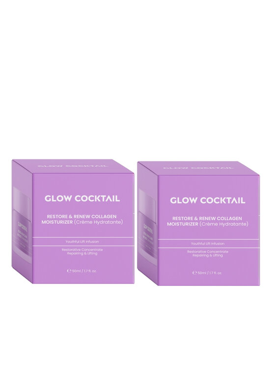 Glow Cocktail Glow Cocktail 2 x Restore & Renew Collagen Moisturizer 50ml Zestaw do pielęgnacji skóry