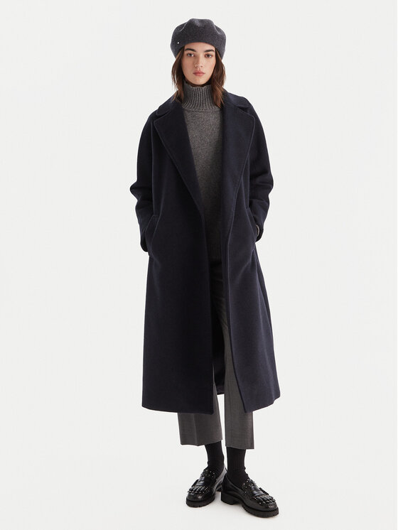 Weekend Max Mara Weekend Max Mara Gyapjú kabát Tempera 2525016082 Sötétkék Regular Fit
