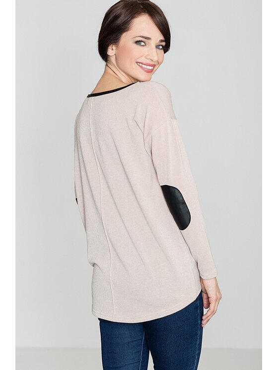 Lenitif Lenitif Sweter K118 Beżowy Regular Fit
