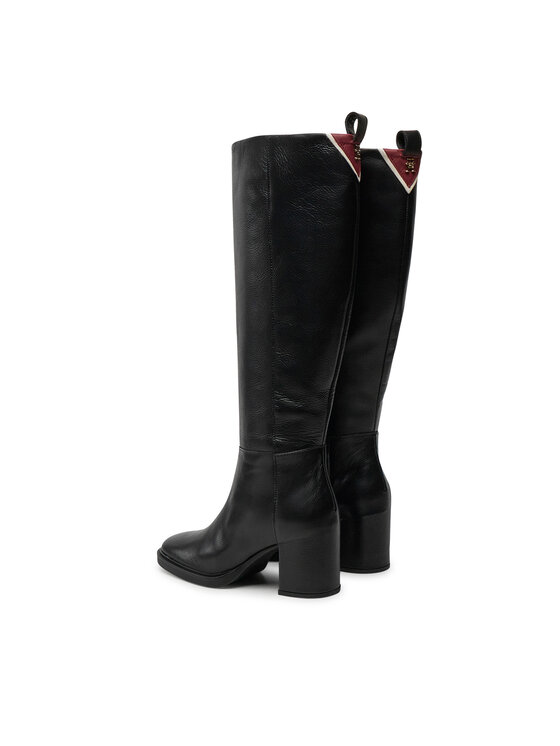 Tommy Hilfiger Tommy Hilfiger Μπότες Long Boot Mid Wrapped Lthr Heel FW0FW08099 Μαύρο