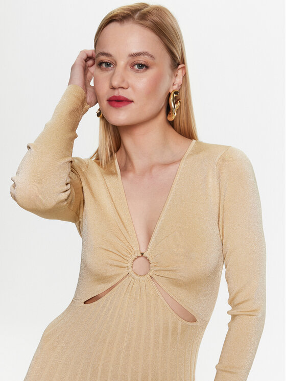 MICHAEL Michael Kors MICHAEL Michael Kors Vakarinė suknelė MS381MV61R Auksinė Slim Fit