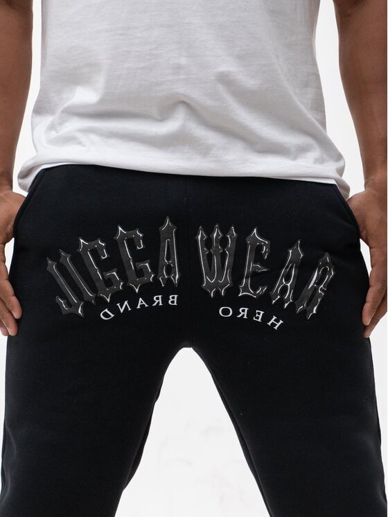 Jigga Wear Jigga Wear Spodnie dresowe Dresy Męskie Czarne Jigga Trap Logo XL Czarny Regular Fit