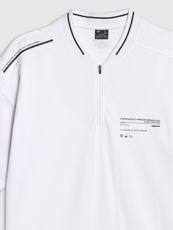 4F 4F Polo DUO DYNAMICS Biały Oversize