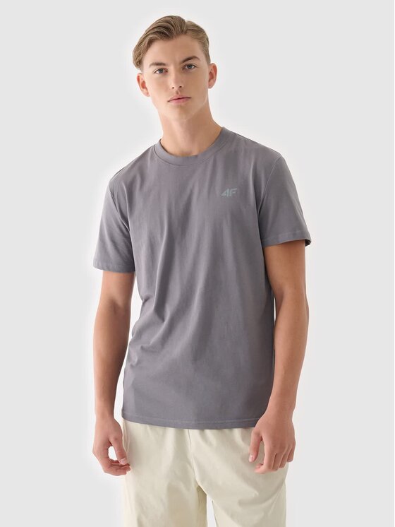 4F 4F T-Shirt 4FWMM00TTSHM2256-25S Szary Regular Fit