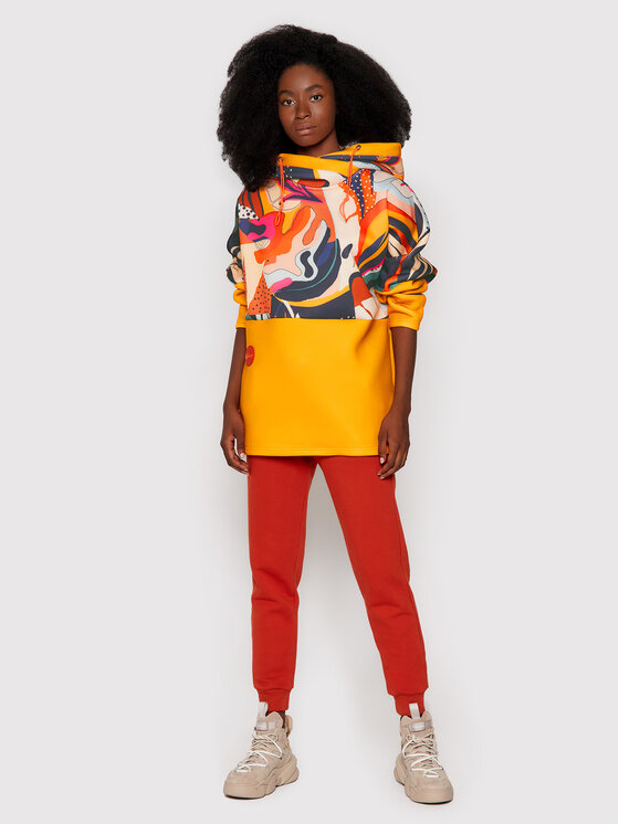 Felpa Jungle Eyes Arancione Oversize