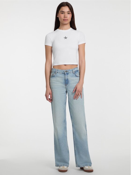 Guess Jeans Guess Jeans T-Shirt 173671 Bílá Classic Fit